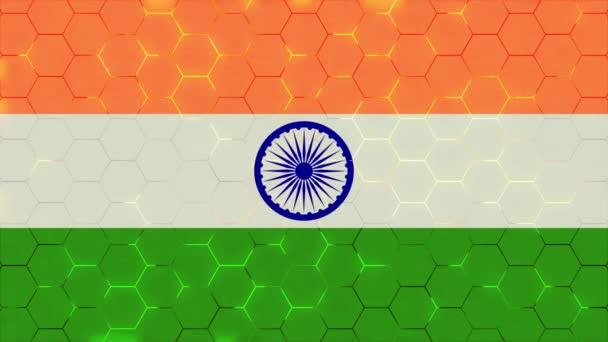 Εθνική Σημαία Της Ινδίας Χρήση Για Εθνικές Ημέρες Και Χώρες — Αρχείο Βίντεο
