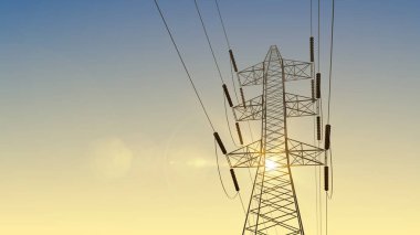 Aktarım kulesi elektrik aktarımı konsepti