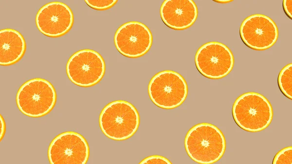 Świeże Plastry Pomarańczowy Tło — Zdjęcie stockowe