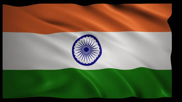 India Nemzeti Zászlója Integet Szélben Alkalmazás Nemzeti Napi Országos Eseményekre — Stock Fotó