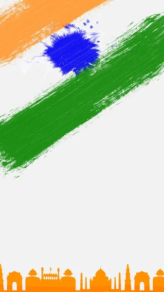 用笔划画出的印度国旗的颜色 — 图库照片