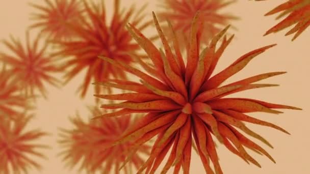 Vírus Esférico Preto Abstrato Spiky Girando Movendo Padrão Orgânico — Vídeo de Stock