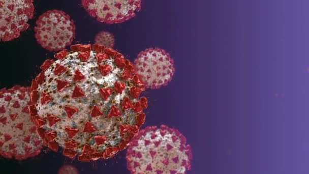Coronavirus Sars Cov Covid Virus Met Kopieerruimte Voor Tekst — Stockvideo