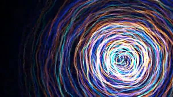 Fluxo Abstrato Ciclo Linhas Luminosas Uma Corrente Partículas Luminosas Ondas — Vídeo de Stock