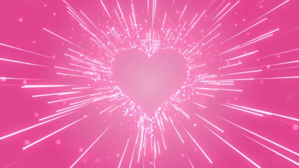 Animación Partículas Del Corazón Del Día San Valentín Feliz Día — Vídeo de stock