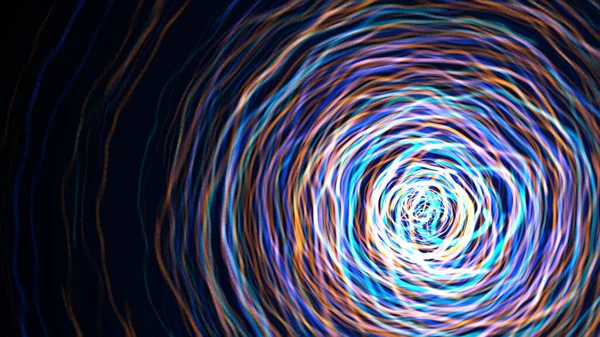 光の粒子の流れの光のラインサイクルの抽象ストリーム エネルギー瞑想を示すエネルギー波の輝き — ストック写真