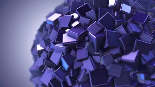 Fondo Cubos Abstracto Forma Esférica — Vídeos de Stock