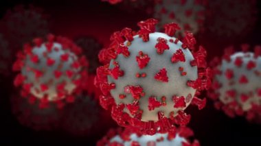 Coronavirus ya da SARS-CoV-2 ya da COVID-19 virüs döngülenebilir 3D animasyon videosu