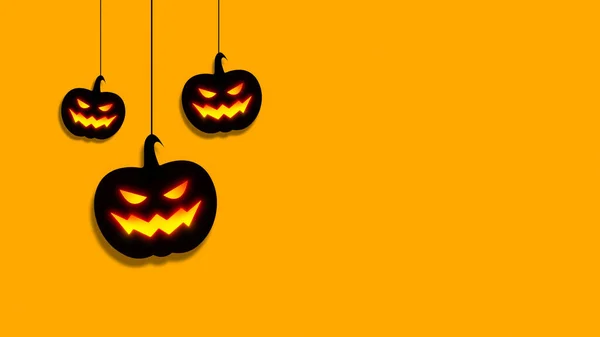Glad Halloween Med Skrämmande Hängande Pumpor — Stockfoto