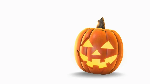 Glad Halloween Skrämmande Pumpa Isolerad Vit Bakgrund — Stockfoto