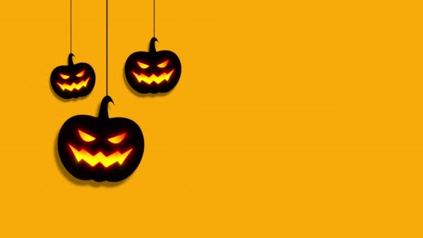 Feliz Halloween Com Abóboras Penduradas Assustadoras — Vídeo de Stock
