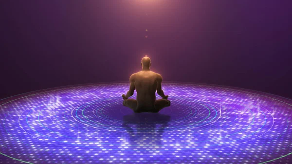Yoga Lótus Pose Meditação Uma Ilustração — Fotografia de Stock