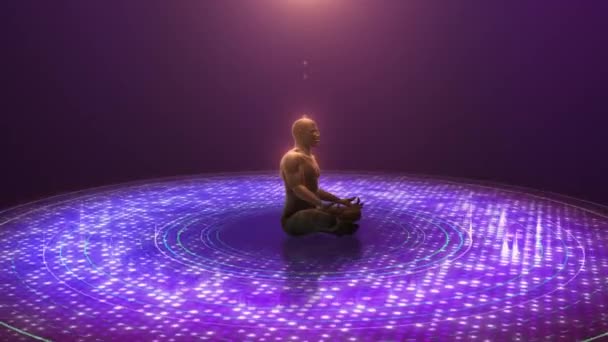 Йога Лотос Позує Медитацію Петлі Анімації — стокове відео