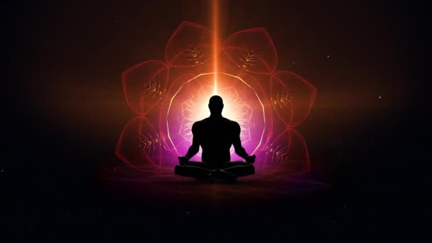 Animált Jóga Lótusz Testtartás Meditáció — Stock videók