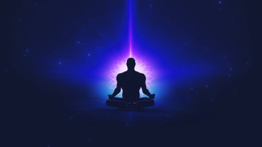 Yogada meditasyon yapan nilüfer çiçeği pozu