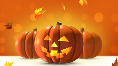 Cadılar Bayramı temalı arka planda parçacıklar olan dökülen yaprak