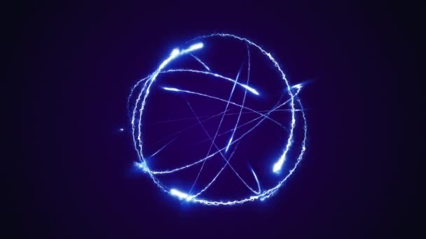 Esfera Energia Elétrica Com Luzes Rotativas — Vídeo de Stock
