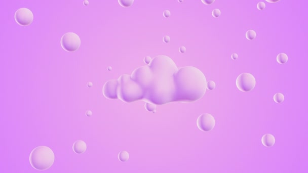 Zwevende Cloud Omringende Sferen Een Futuristische Ambiance — Stockvideo