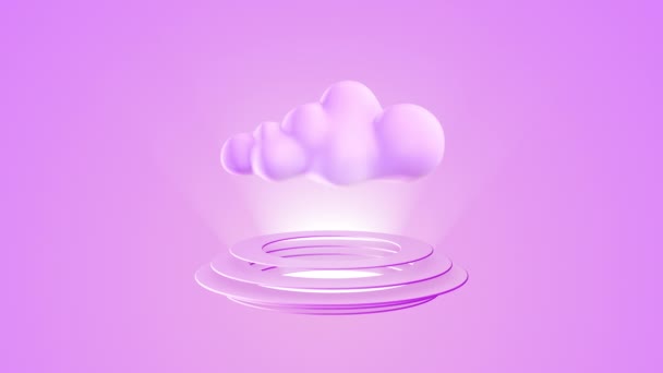 Boyutlu Bulut Yuvarlak Halkalar Üzerinde Hologram Benzeri Parıltıyla — Stok video