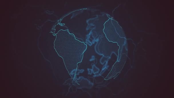 Globale Kommunikationstechnologie Digitaler Hintergrund Der Erde — Stockvideo