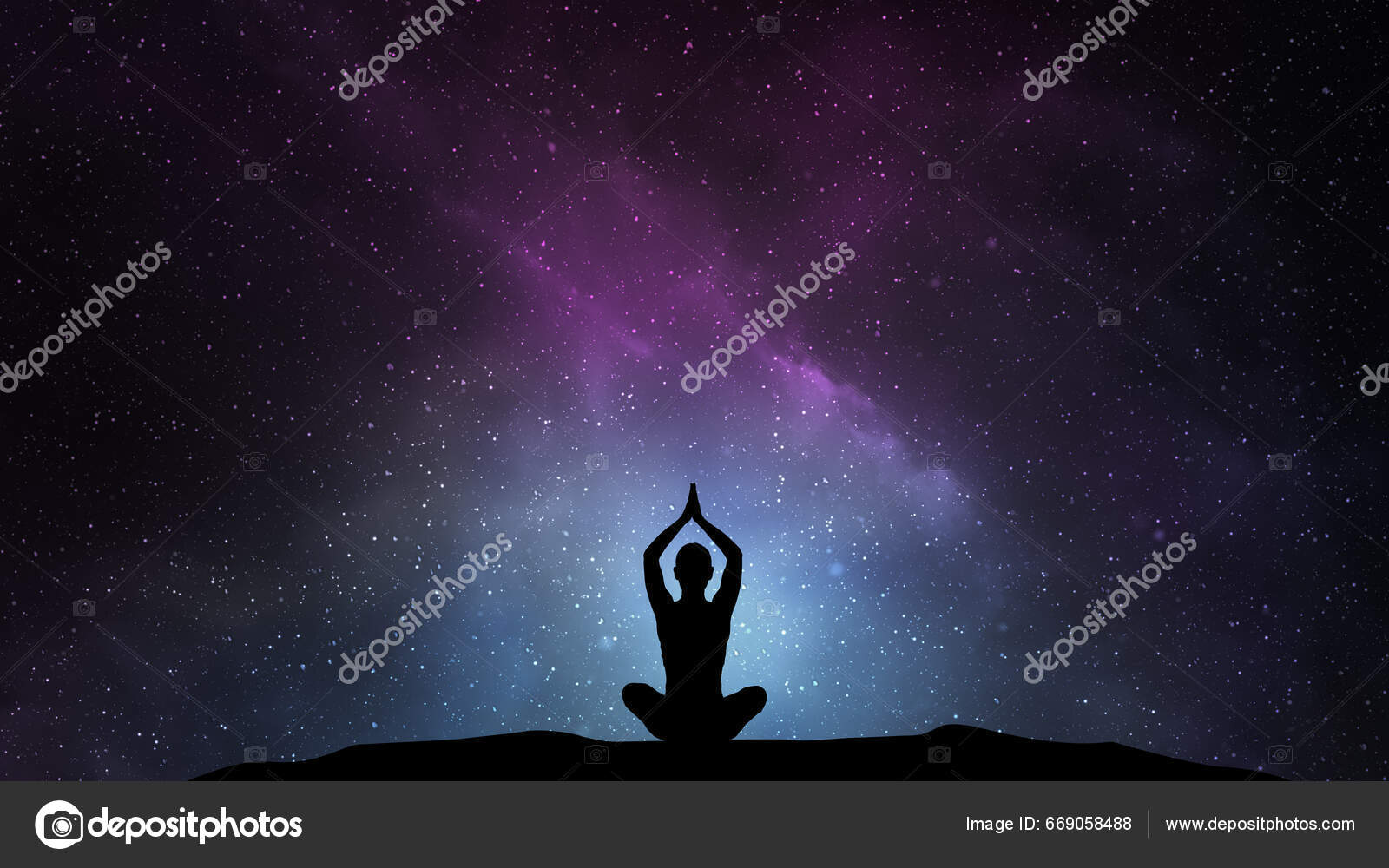Parvatasana Pose Cosmic Yoga Meditation Stock Photo by ©Cinefootage ...