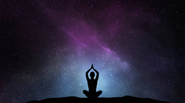 Parvatasana Pose Der Kosmischen Yoga Meditation — Stockfoto