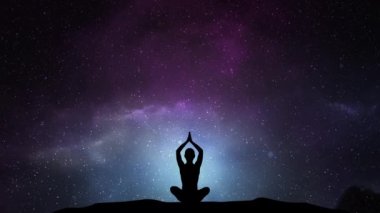 Kozmik yoga meditasyonunun Parvatasana pozu