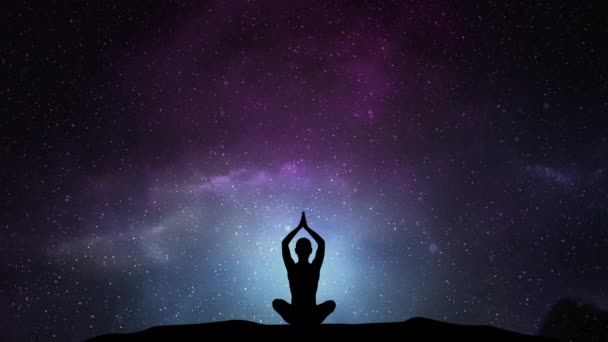 Pose Parvatasana Dari Meditasi Yoga Kosmik — Stok Video
