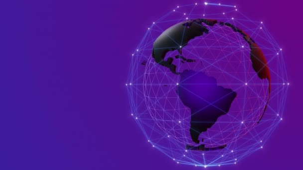Web Decentrailisatie Blockchain Concept Met Aarde Plexus — Stockvideo