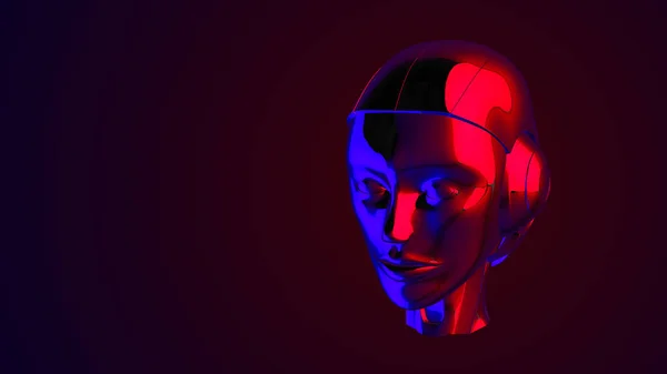 Штучний Інтелект Абстрактне Цифрове Обличчя Людини — стокове фото