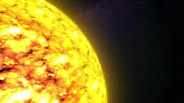 Sol Brilhante Espaço Contra Céu Estrelado — Vídeo de Stock