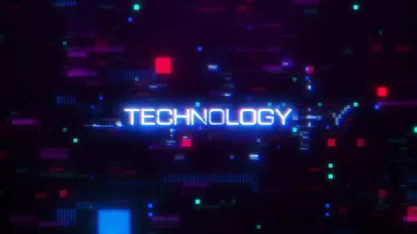 Technology Word Digital Glitch — Stock Photo, Image