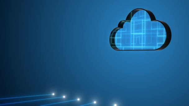 Cloud Computing Technologie Mit Fließenden Daten — Stockvideo