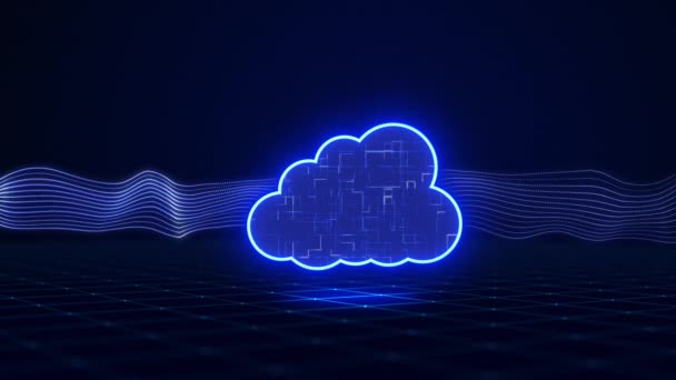 Conceito Tecnologia Computação Nuvem Transferência Dados — Vídeo de Stock