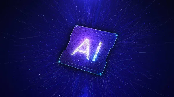 Koncept Pro Umělou Inteligenci Animaci Částic Logo Umělé Inteligence — Stock fotografie