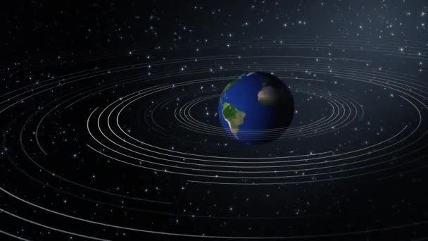 Περιστρεφόμενος Πλανήτης Από Διάστημα — Αρχείο Βίντεο