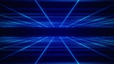 Soyut bilim-kurgu ızgara neon retro tünel arkaplanı