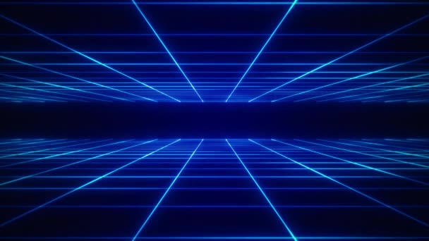 Latar Belakang Terowongan Retro Neon Sci Abstrak — Stok Video