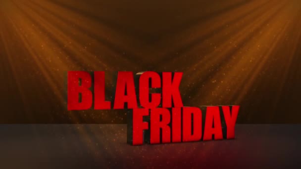 Black Friday Sale Animacja Tekstowa Efektem Oświetlenia Sceny — Wideo stockowe