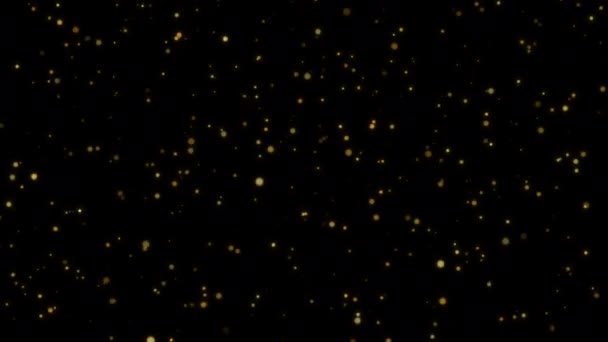 Siyah Arkaplanda Titreşen Parçacık Altın Tozu — Stok video