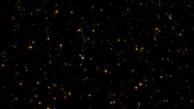 Parlayan Yıldız Parçacıkları siyah arkaplanda yanıp sönüyor