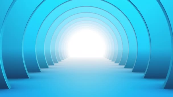 穿越深蓝色隧道无缝隙环路 — 图库视频影像