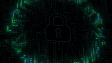 Devre Canlandırması Arkaplanlı Siber Güvenlik Konsepti