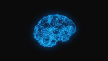 Koyu arkaplanda pleksi olan 3 boyutlu beyin