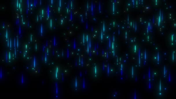 Linee Particelle Neon Animazione Sfondo Nero — Video Stock