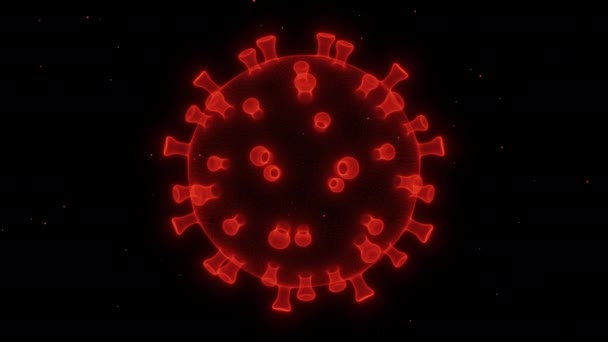 3D病毒在黑色背景下漂浮 — 图库视频影像