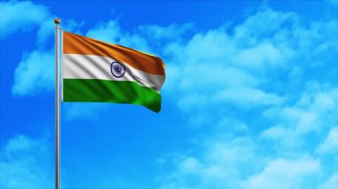 Hindistan bayrağı rüzgarda dalgalanıyor