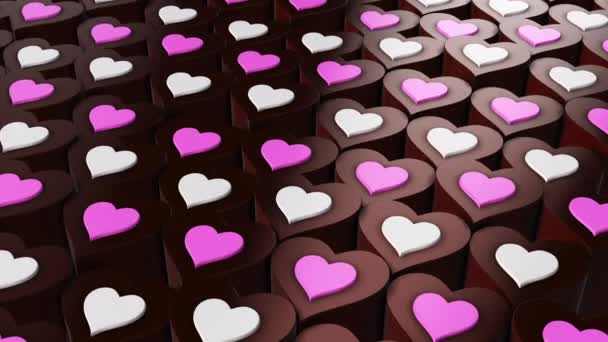 Çikolata Kalp Şekilli Sevgililer Günü Teması — Stok video