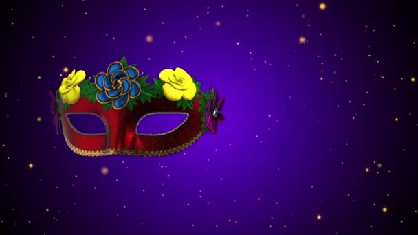 Máscara Carnaval Brasileña Con Luces Brillantes — Vídeo de stock