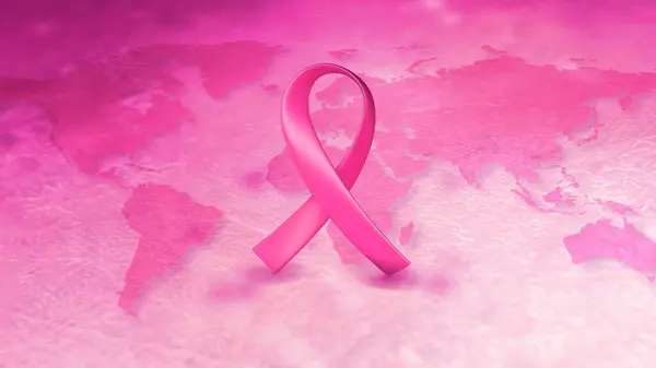 World cancer day animation on pink world map background